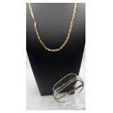 Sterling silver tri color braided necklace and