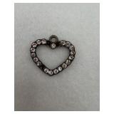 Sterling silver heart pendant with stones
