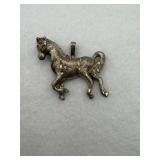 Sterling silver prancing pony pendant