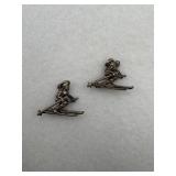 Sterling silver skier charms