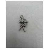 A sterling silver archer charm