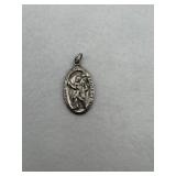 A sterling silver of saint Christopher pendant
