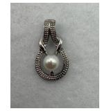 Sterling silver white pearl stone teardrop