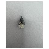 Sterling silver charm, vintage teardrop pendant