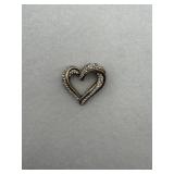 Heart shaped sterling silver pendant with stone