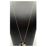 Sterling silver with heart pendant with flowers