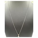 Sterling silver with blue stone and clear topaz,