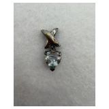 Sterling silver aquamarine stone with shape of a