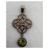 Celtic pendant sterling silver with a vibrant
