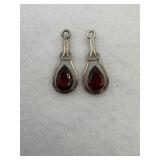 Sterling silver pear shape earrings pendant with