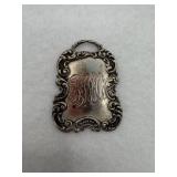 Sterling silver Foree Hunsicke luggage tag
