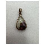 Sterling silver bi color teardrop pendant