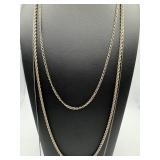 Sterling silver necklaces. 20 in,30 in, 27in *tag