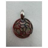 Sterling silver honeycomb pattern pendant