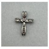 Vintage style sterling silver cross pendant