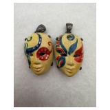 Sterling silver theater masks pendants