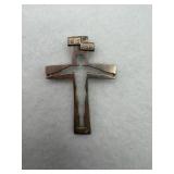 Sterling silver cut out cross pendant