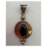 Mexico sterling silver black onyx pendant