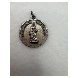 Sterling silver catholic medal of St.Barbara