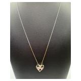 Sterling silver with heart shaped pendant with