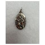 Vintage sterling silver of St.Christopher in oval