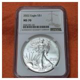 2022W American Silver Eagle Type 2 MS70