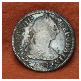 1784 Silver Spanish 2 Reales Coin