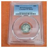 1906 Silver Barber Dime PCGS Genuine Cleaned VF