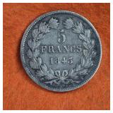 1843 Silver 5 Francs France