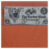 1861 New Jersey Barber Bank $5 Note
