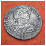 1790 Silver Spanish 8 Reales (Pieces of Eight)