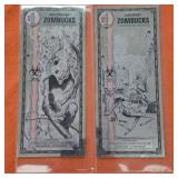 Two Zombucks $1 Currency of the Apocalypse Silver