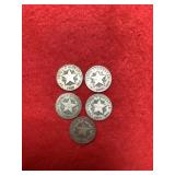 Set of Five 90% Silver Coins Cuba