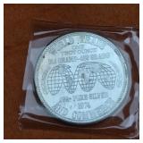 1oz .999 Fine Silver Round 1974 US Trade