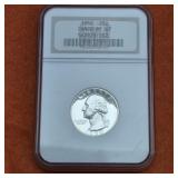 1950 Silver Washington Quarter Cameo PF70