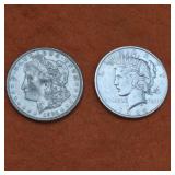 1921D and 1922D US Silver Dollars