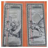 Two Zombucks $1 Currency of the Apocalypse Silver
