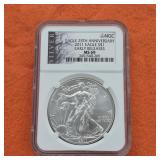 2011 ASE PCGS MS69 Early Releases 25th Anniversary