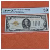 1928 $100 Gold Certificate PMG 30