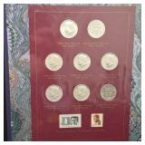 JFK  Silver Half Dollar anf Stamp Portfolio