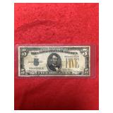 1934A US $5 Silver Certificate