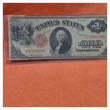 1917 US $1 Horseblanket Large Banknote