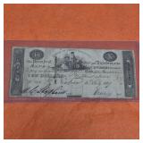 1819 $10 US Banknote Newbern N.C.