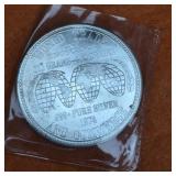 1oz .999 Fine Silver Round 1974 US Trade