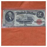 1917 US $2 Horseblanket Large Banknote