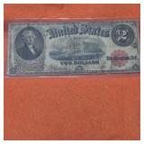 1917 US $2 Horseblanket Large Banknote