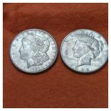 1921 and 1922 S US Silver Peace Dollars