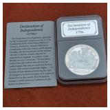 1oz .999 Fine Silver Round US Independence