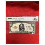 1928 $50 Gold Certificate PMG 35