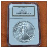 1991 MS69 American Silver Eagle
